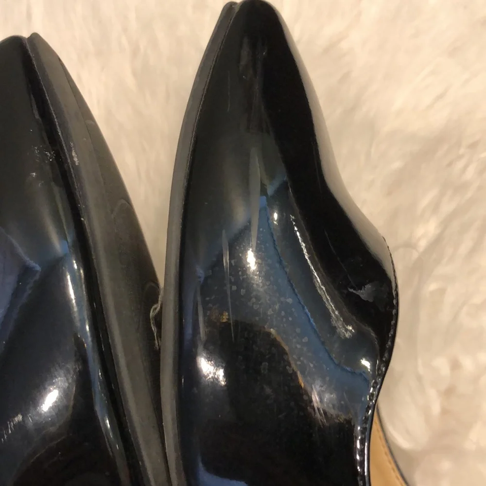 CL by Chinese laundry | black patent leather wedge heels